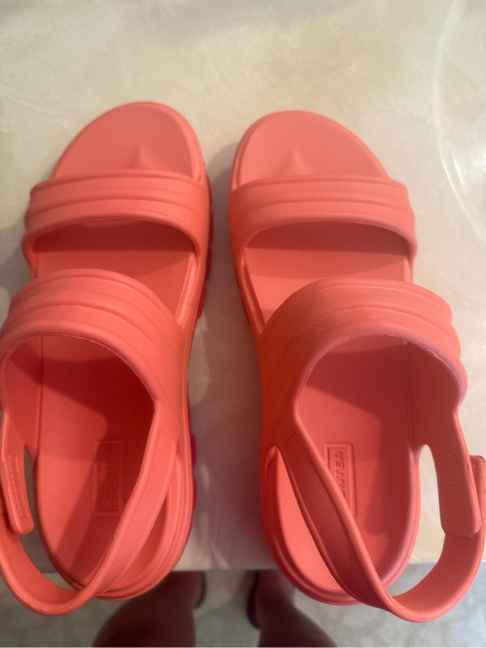 Coral Slide Sandals with Back Strap